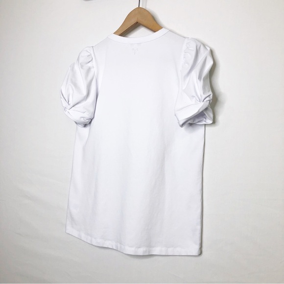 Tyler Boe White round neck, puff sleeve top - Picture 6 of 9